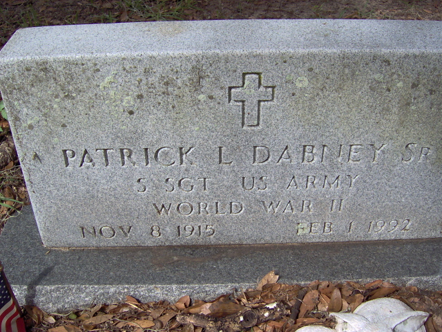 Headstone for Dabney Sr., Patrick L.